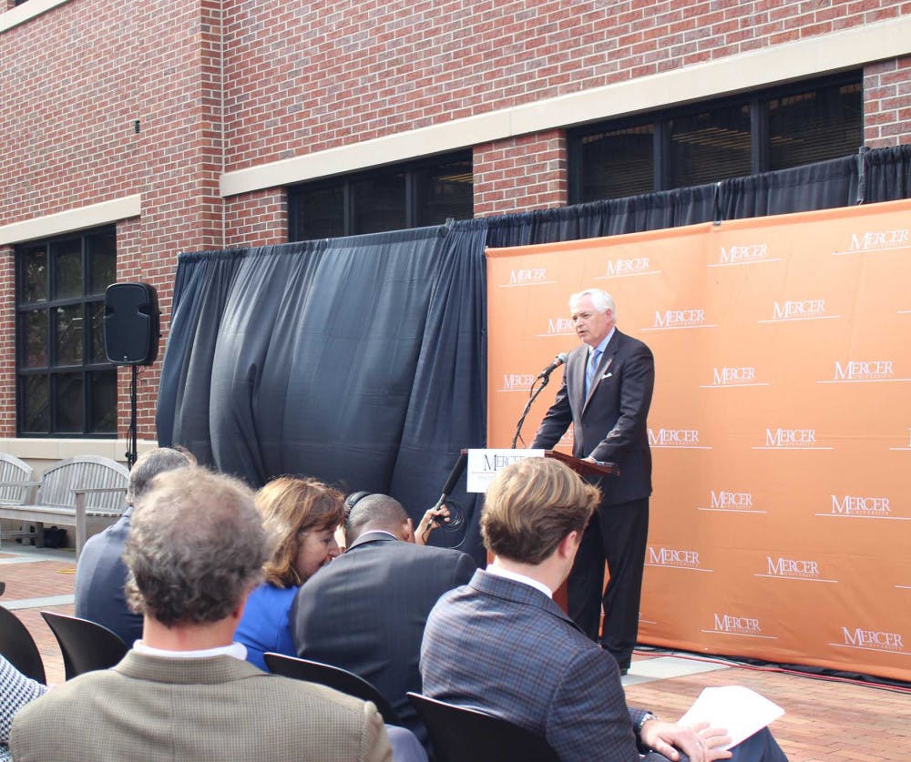 President Bill Underwood announces the introduction of Mercer's Innovation Center which he hopes will be become an entrepreneurial hub for downtown