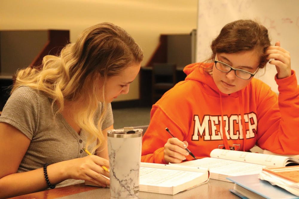 Mercer students study in Tarver Library’s 24 hour study floor.