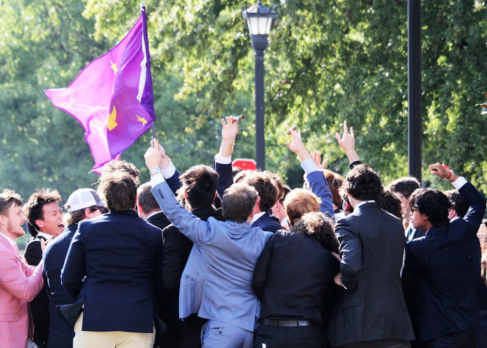 <p>New recruits run home on IFC Fall 2025 Bid Day to Lambda Chi Alpha, who Mercer Cluster staff writer Livvy Kerr determined had the best rush week theme.</p>