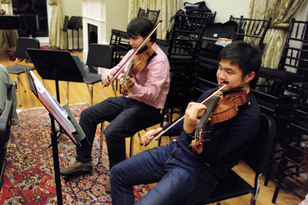 Students also practice their music individually. 