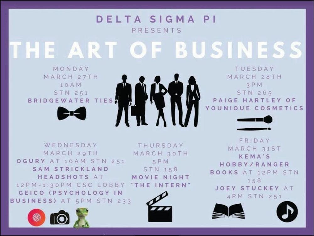 Delta Sigma Pi's Business Week schedule.