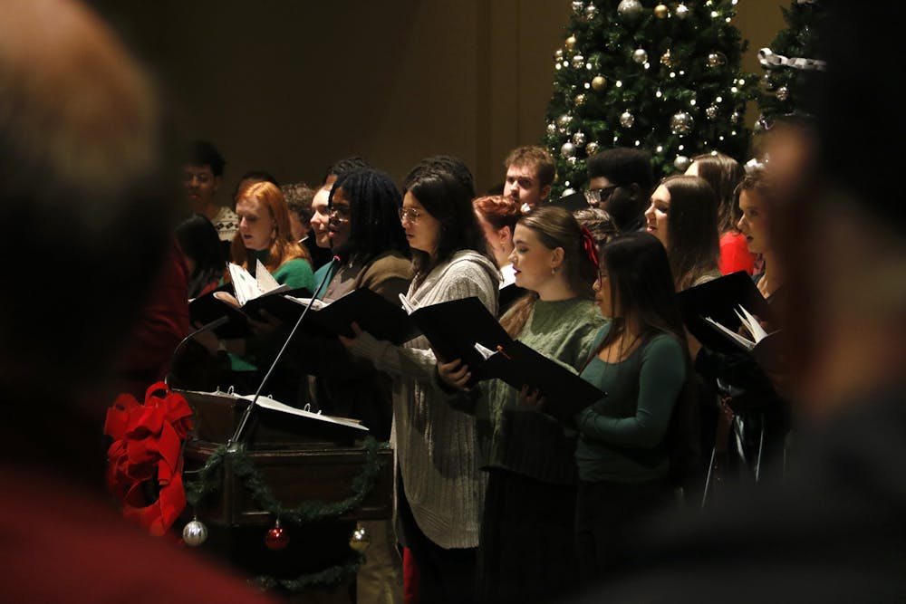 Mercer Singers perform at the Christmas Tree Lighting on Dec. 4, 2025.