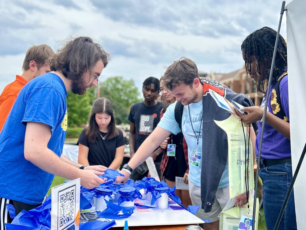 <p>At Fresh Check Day, Mercer Student Government Association (SGA) spread awareness about how one in ten college students contemplate suicide. At the booth, students pledged to reach out to these students who are struggling.</p>