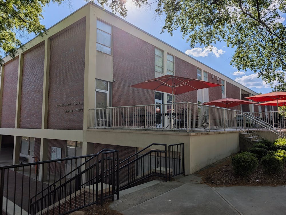 Connell Student Center on Friday, April 17, 2026. The Board of Trustees approved demolishing the building this summer, among other decisions this week.