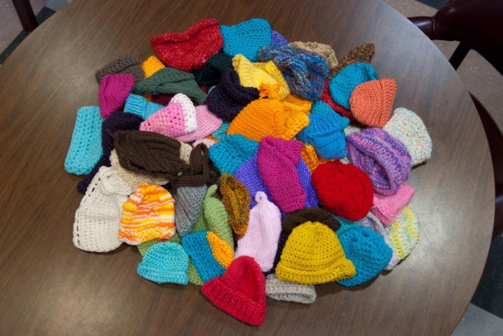 The Fiber Arts and Culture class turned a class project into a worldwide philanthropic endeavor this semester. The knit hats are being sent to countries like India, China and Brazil. 