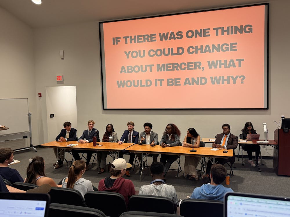 Presidential candidate Micah Scott '27 speaks at Tuesday's SGA Presidential Debate.