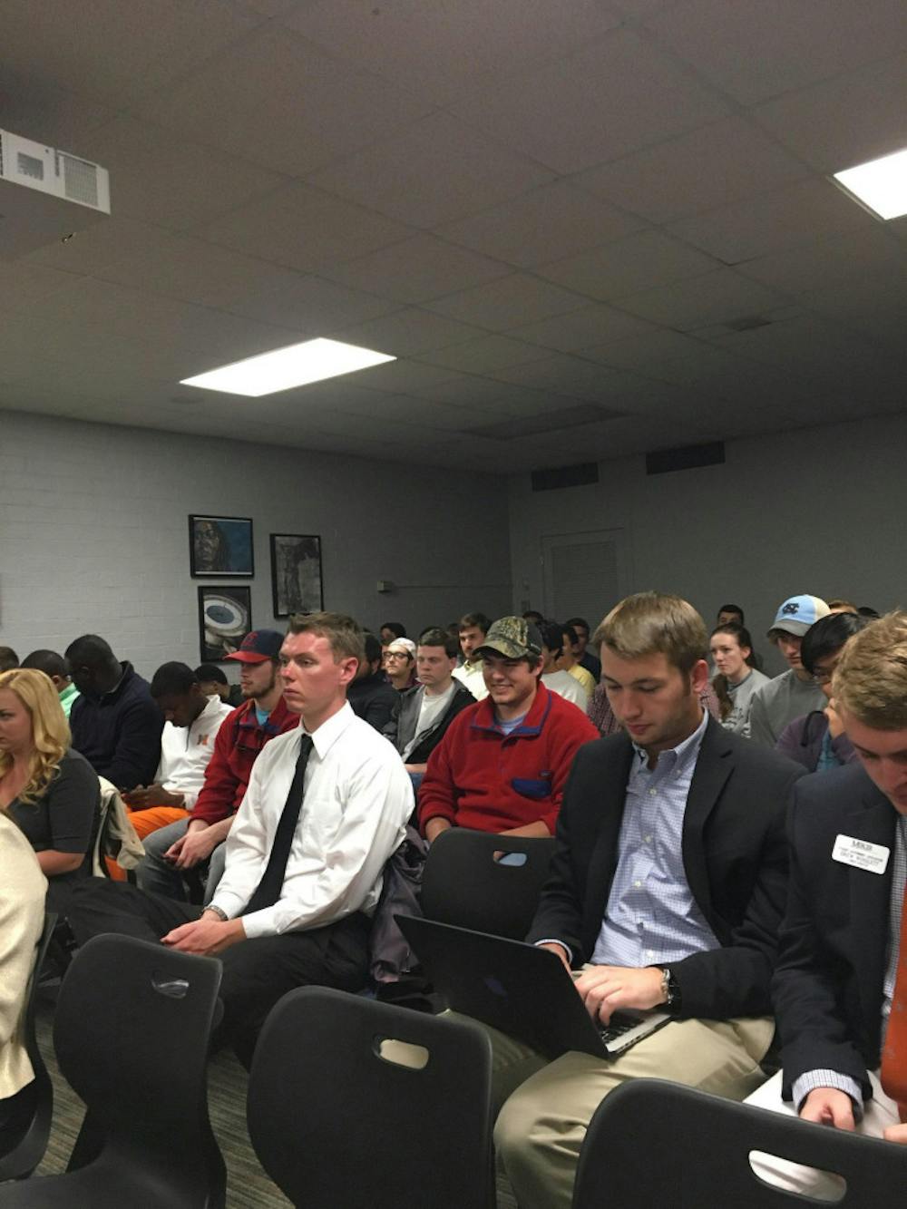 Conference Room 3 was completely full for the SGA Presidential debate March 21.