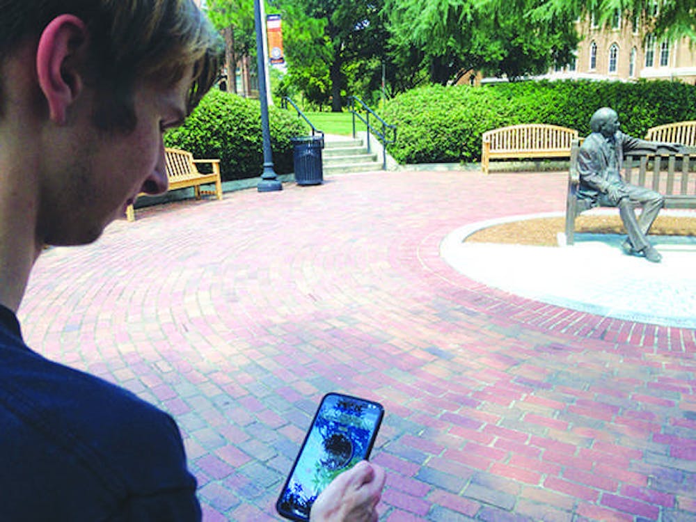 Andrew Buff -- a computer engineering student frequently referred to only as Buff -- played Pokemon GO at Mercer over the summer. He’s on level 20.
