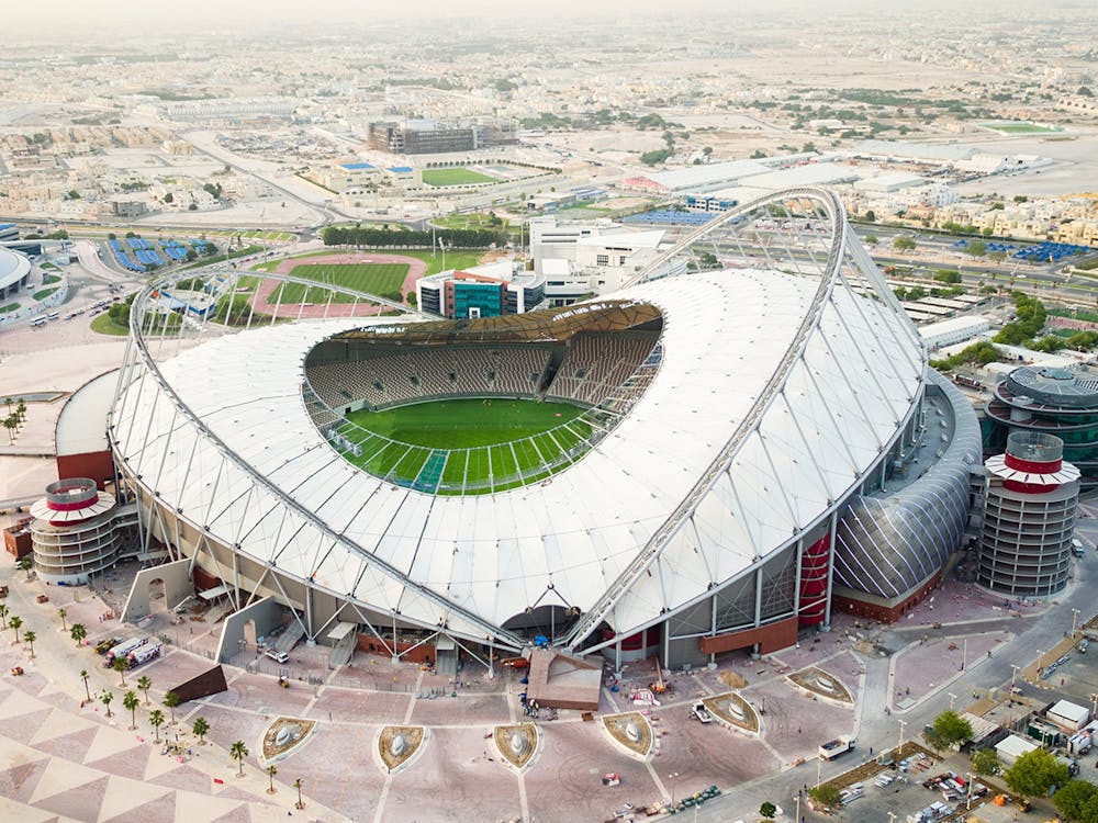 Khalifa International Stadium is one of eight venues throughout Qatar for the 2022 World Cup. (By KonstantinosEncyclopedia-User - Own work, CC BY-SA 4.0, https://commons.wikimedia.org/w/index.php?curid=125663366)