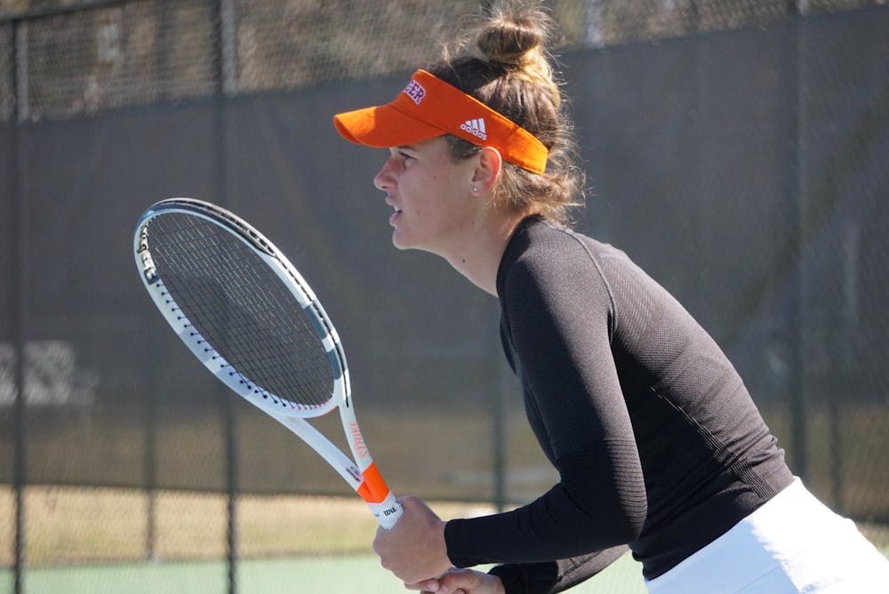 <p>Mercer tennis player Mary Courville. Photo courtesy of Mercer Athletics.</p>