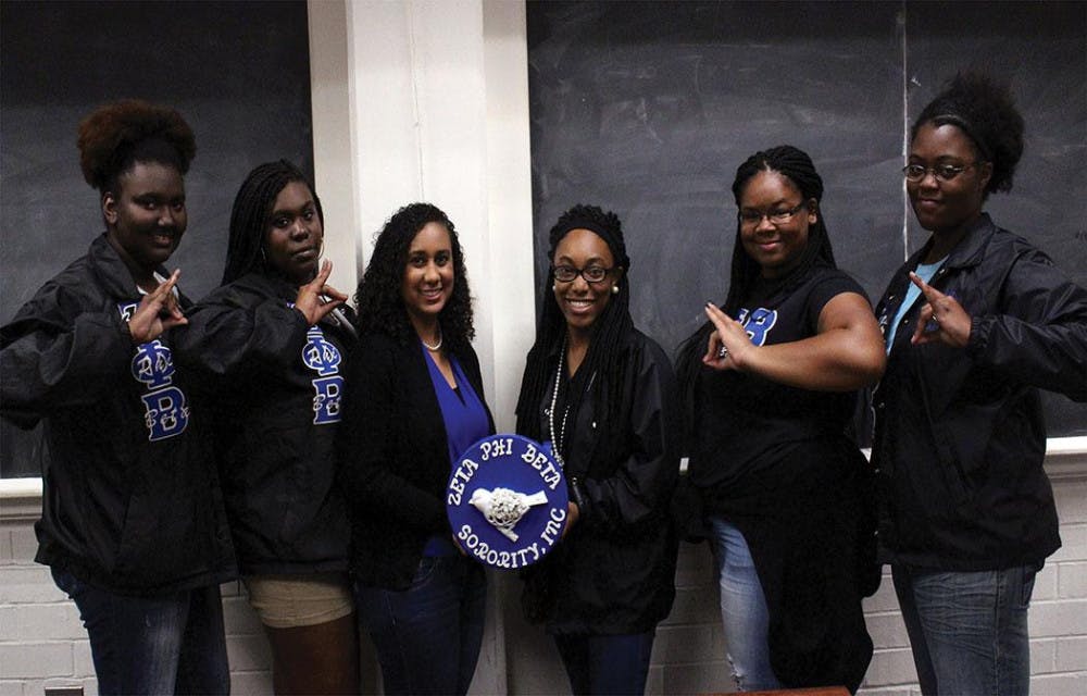 Mercer chapter members of Zeta Phi Beta Sorority.