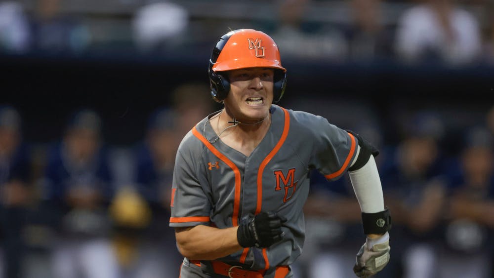 Mercer's Titan Kamaka (4) runs to first base during an NCAA baseball game against Georgia Tech on Tuesday, April 1, 2025 in Atlanta. (AP Photo/Stew Milne)