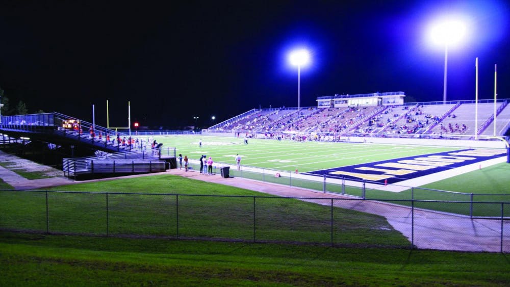 There are only about 900 fans allowed in capacity at the Ed Defore Sports Complex (pictured).