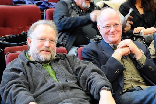 Jerry Greenfield (left) and Ben Cohen (right) — the co-founders of Ben &amp; Jerry’s. (Photo Courtesy of Wikimedia Commons / Dismas, Dec. 5, 2010)