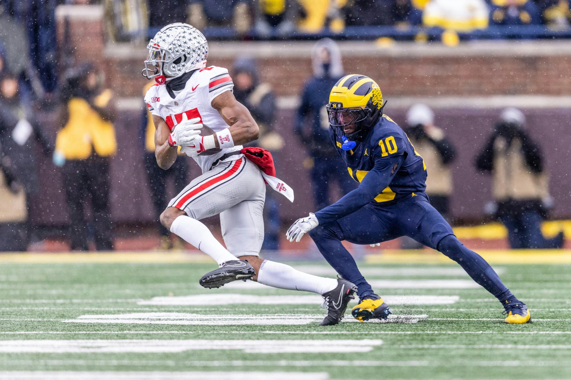 Potential top ten pick wide receiver Carnell Tate.﻿ (Photo courtesy of MGoBlog/Flickr