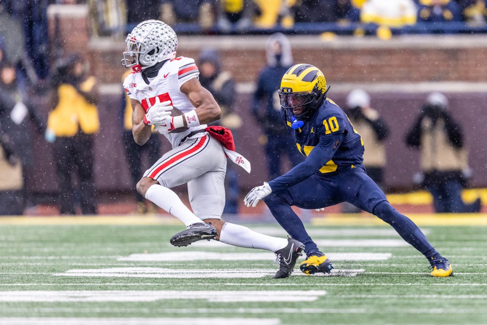 <p><em>Potential top ten pick wide receiver Carnell Tate.﻿ (Photo courtesy of MGoBlog/</em><a href="https://www.flickr.com/photos/mgoblog/" target=""><em>Flickr</em></a><em></em></p>