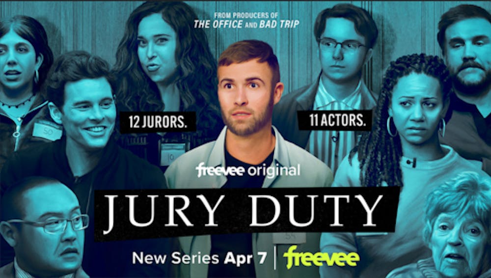 <p>‘Jury Duty’ is about jury #6, Ronald Gladden, who lives a real-life “Truman Show” scenario. He serves on a jury, not knowing that all of the other jurors are actors, and the trial is fake (Photo courtesy of <a href="https://press.amazonstudios.com/us/en/amazon-freevee-series/jury-duty/1" target="">Amazon Studios</a>).<br/><br/></p>