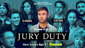 ‘Jury Duty’ is about jury #6, Ronald Gladden, who lives a real-life “Truman Show” scenario. He serves on a jury, not knowing that all of the other jurors are actors, and the trial is fake (Photo courtesy of Amazon Studios).