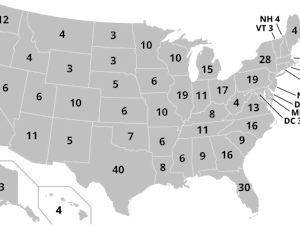 Map of the Electoral College (Photo courtesy of Wikimedia Commons). 