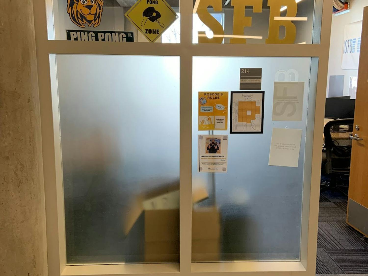 The SFB office is located in the Brower Student Center on the second floor, where board members can be found during office hours (Rishi Shah / Director of Operations).