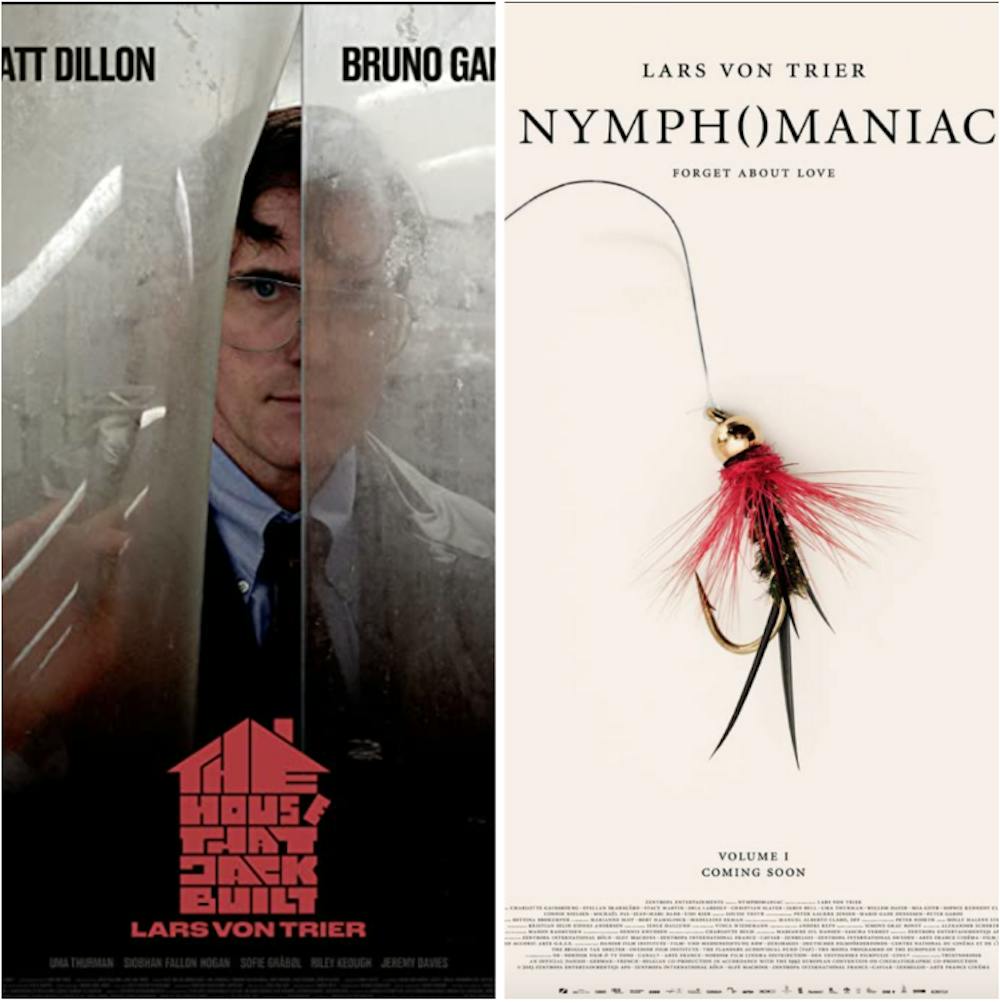 Featured are von Trier’s most recent films, “Nymphomaniac” (2013) and “The House that Jack Built” (2018) (Photos courtesy of Imdb).