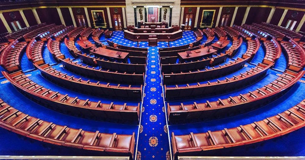 <p><em>The search for the new Speaker of the House ended after three long weeks when Mike Johnson was elected (Photo courtesy of Wikimedia Commons/“</em><a href="https://commons.wikimedia.org/wiki/File:United_States_House_of_Representatives_chamber.jpg" target=""><em>United States House of Representatives chamber</em></a><em>” by Office of the Speaker of the House.  February 27, 2017). </em></p>