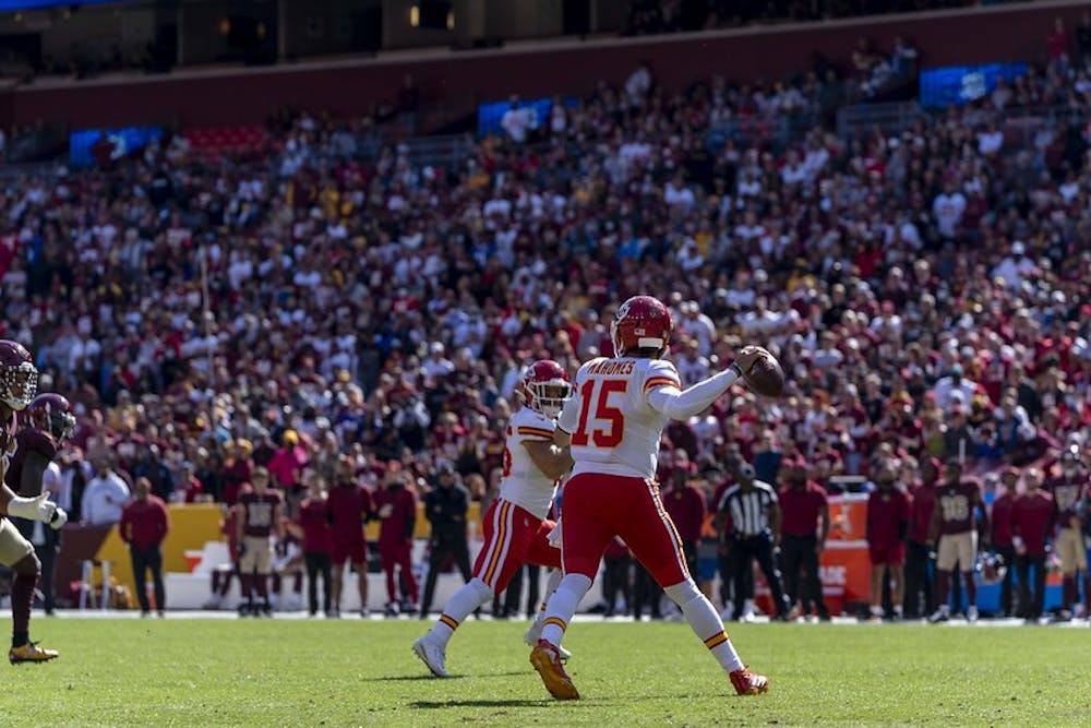 <p><em>Patrick Mahomes looks to help the Kansas City Chiefs win their third straight Super Bowl. (Photo by All Pro Reels / </em><a href="https://www.flickr.com/photos/joeglo/51615701083/in/photolist-2mD6XEK-2mD9ag7-2mD1vET-2mD6Wqv-2mD9af5-2mD1vCt-2mD5P3z-2mD6WnV-2mD5NZD-2mD9aaW-2mD6Wk5-2mD1vz7-2mD9aaa-2mD6WiS-2mD1vwg-2mD5NX4-2mD6Wir-2mD1vv9-2mD6Whp-2mD1vvQ-2mDaf8q-2mD5NVa-2mDaf7Z-2mD6Wgc-2mDaf6S-2mD1vsU-2mD5NSV-2mD1vtq-2mD6WdM-2mD6Wei-2mD6Wd1-2mD5NRN-2mD1vpT-2mD6WbY-2mD5NQv-2mD1voF-2mD1voq-2mD6Wa5-2mDaf1S-2mD99Xg-2mD1vnd-2mD5NLN-2mD1vmS-2mD5NL7-2mD1vkV-2mD6W7z-2mDaeY2-2mDaeXA-2mD5NJy-2mD6W5F" target="_blank"><em>Flickr</em></a><em>)</em></p>