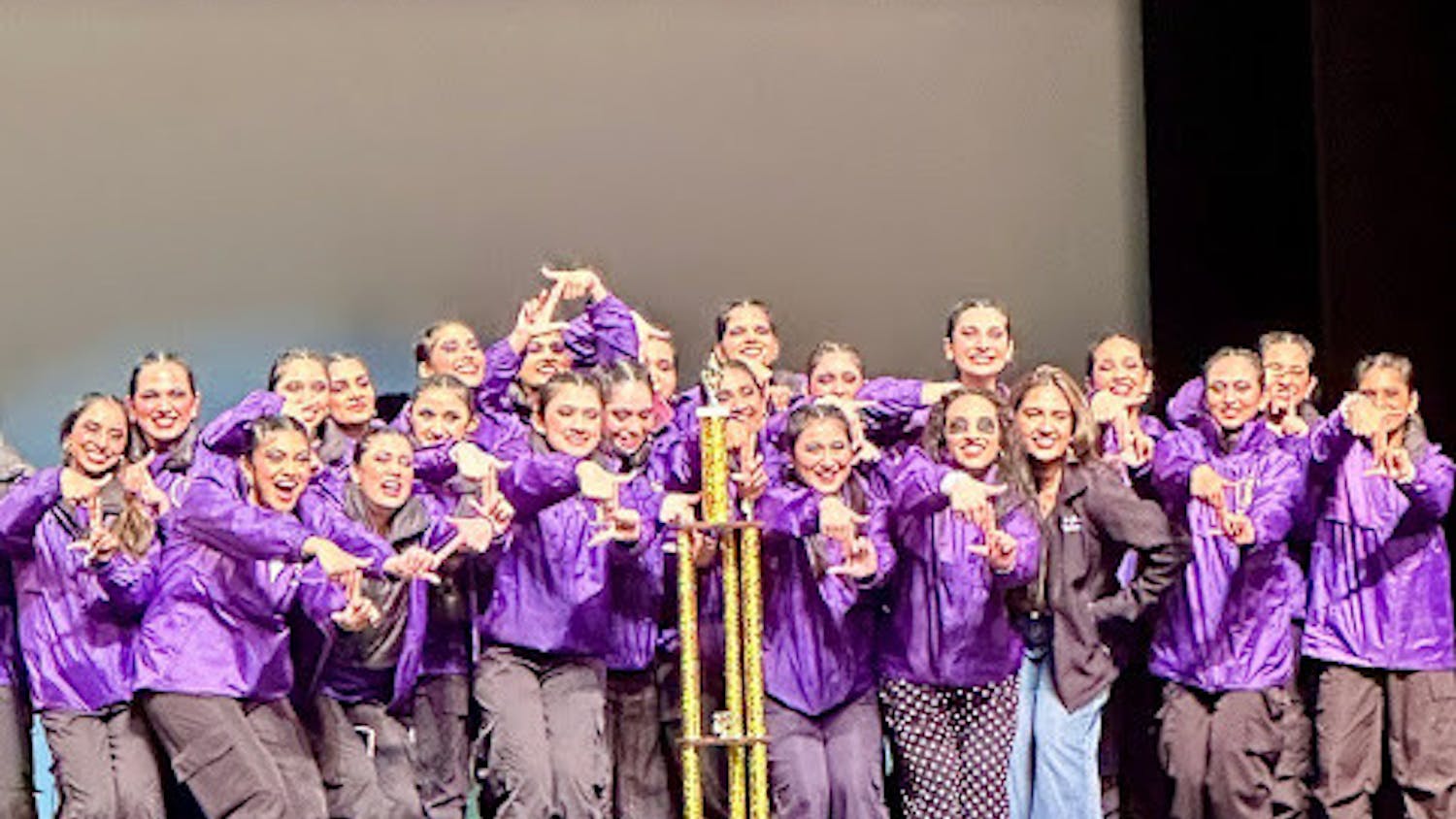 The VCU Ishaara champions celebrate after their first place finish in the Jersey Jalwa Celebration. (Photo by Grace Gorsline)