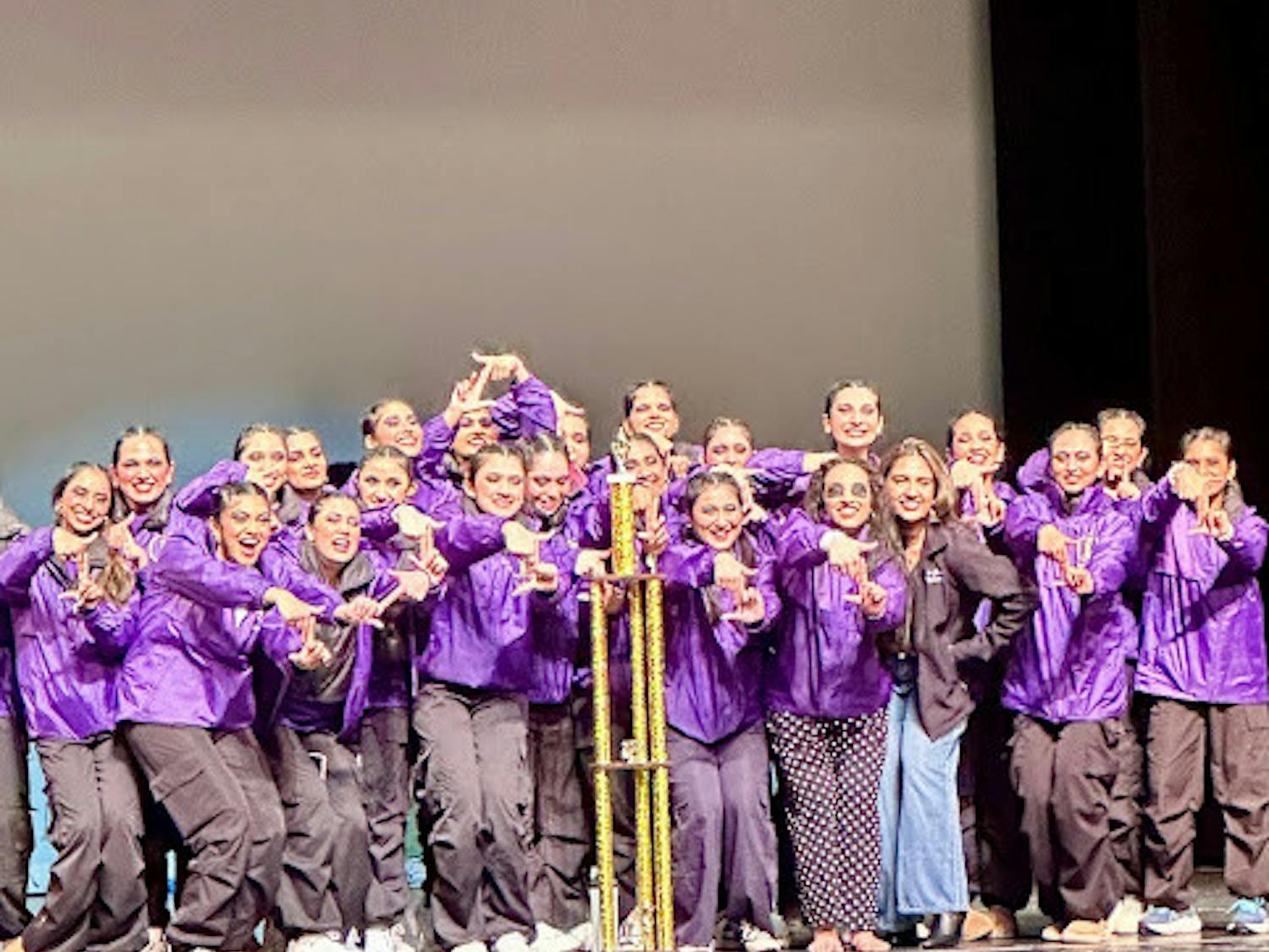 The VCU Ishaara champions celebrate after their first place finish in the Jersey Jalwa Celebration. (Photo by Grace Gorsline)