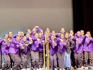 The VCU Ishaara champions celebrate after their first place finish in the Jersey Jalwa Celebration. (Photo by Grace Gorsline)