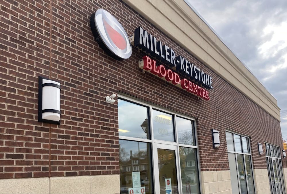 <p><em>Miller-Keystone Blood Center in Campus Town, where the pre-health blood drive from Oct. 27 to 30 was located (Sean Leonard / News Editor).</em></p>