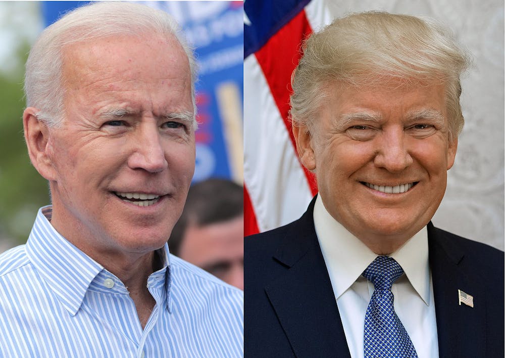 <p><em>With the 2024 presidential election a year away, new polls are predicting who may win in the upcoming election (Photo courtesy of Wikimedia Commons / “</em><a href="https://commons.wikimedia.org/wiki/File:Joe_Biden_and_Donald_Trump.jpg" target=""><em>Joe Biden and Donald Trump</em></a><em>” by Gage Skidmore (Biden), Shealah Craighead (Trump), krassotkin (combination). November 4, 2020). </em></p>