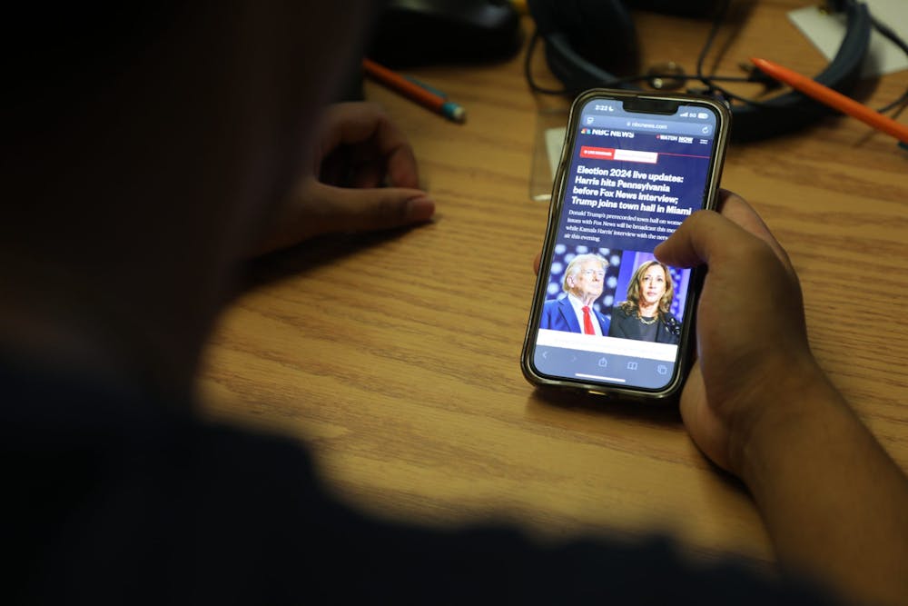 <p><em>Presidential candidates Kamala Harris and Donald Trump have used social media to engage with younger audiences ahead of the election (Photo by Andre Paras / Staff Photographer). </em></p>