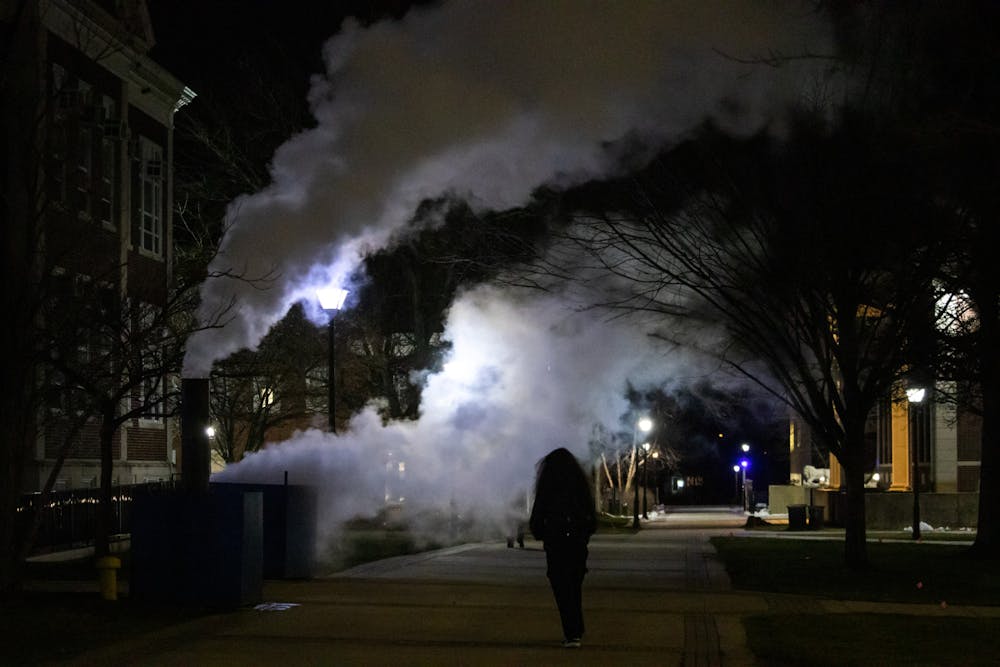 <p><em>The steam has caused some confusion among students, and some are curious as to why the steam is being released in this manner (Photo by Shane Gillespie).</em></p>
