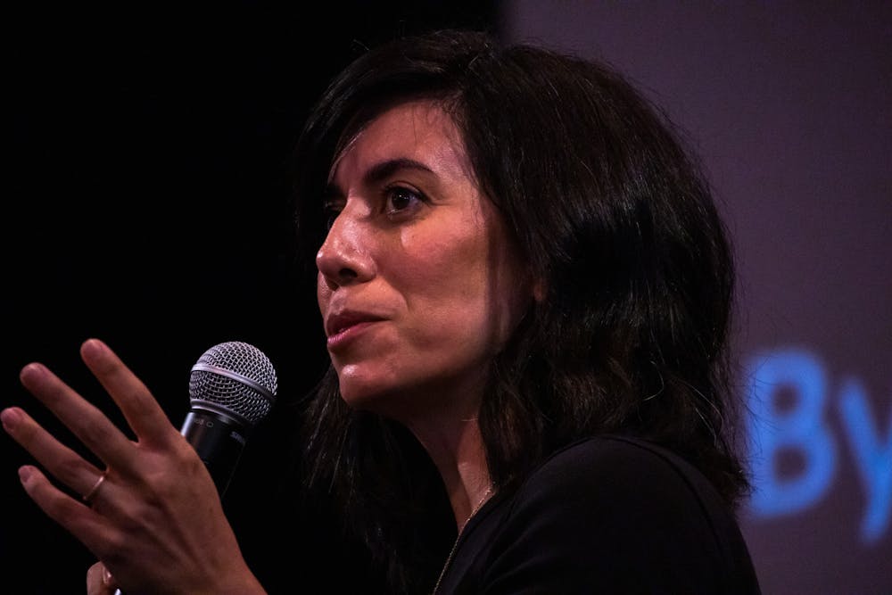 <p>Cristina Henríquez, author of “The Book of Unknown Americans,” delivers keynote address to the class of 2027 as part of the Summer Reading Program (Photo courtesy of Shane Gillespie/ Photo Editor).</p>