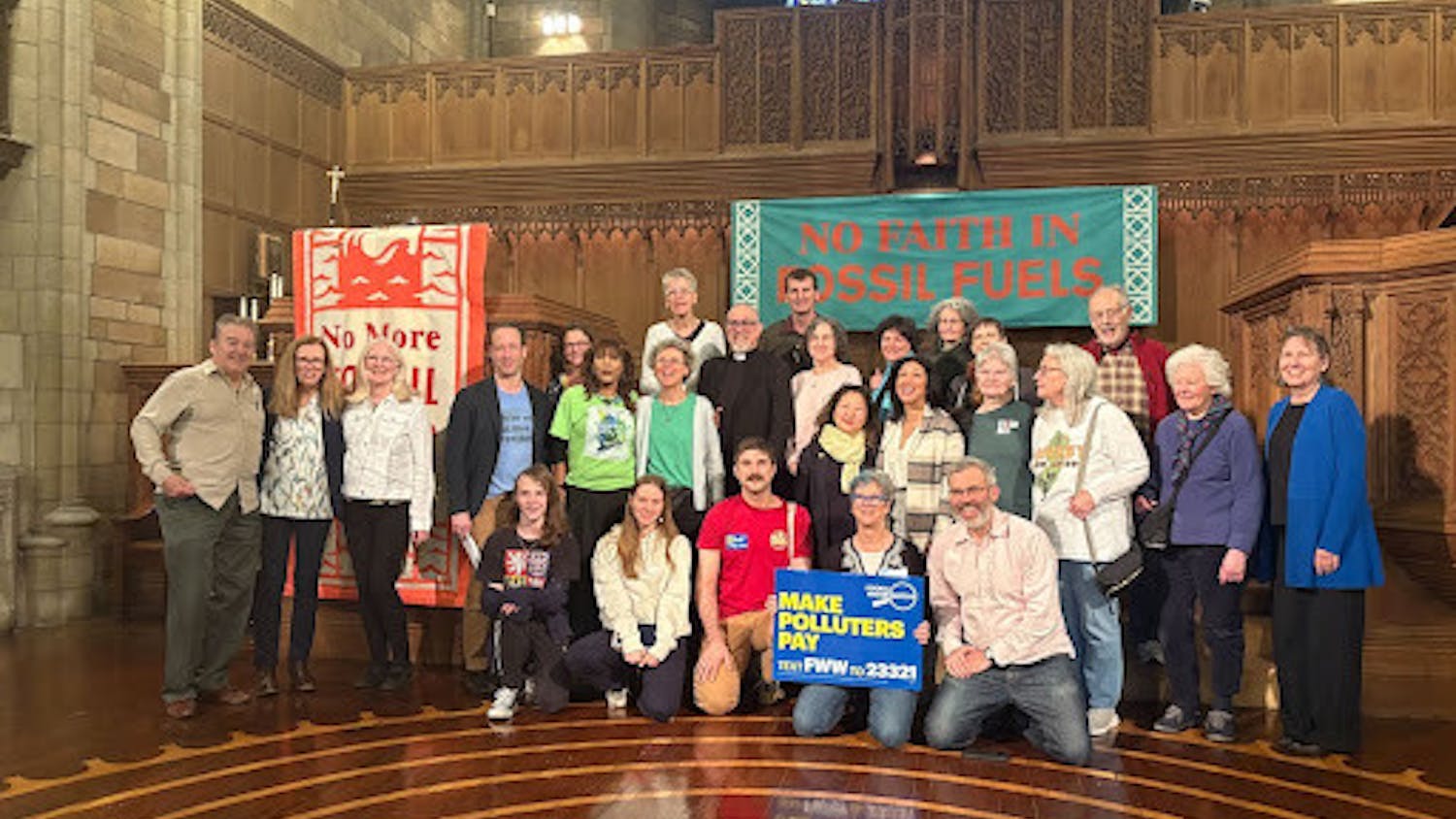 Some attendees of the Montclair Township town hall meeting posing for a photo. (Photo by Raeanne Raccagno)