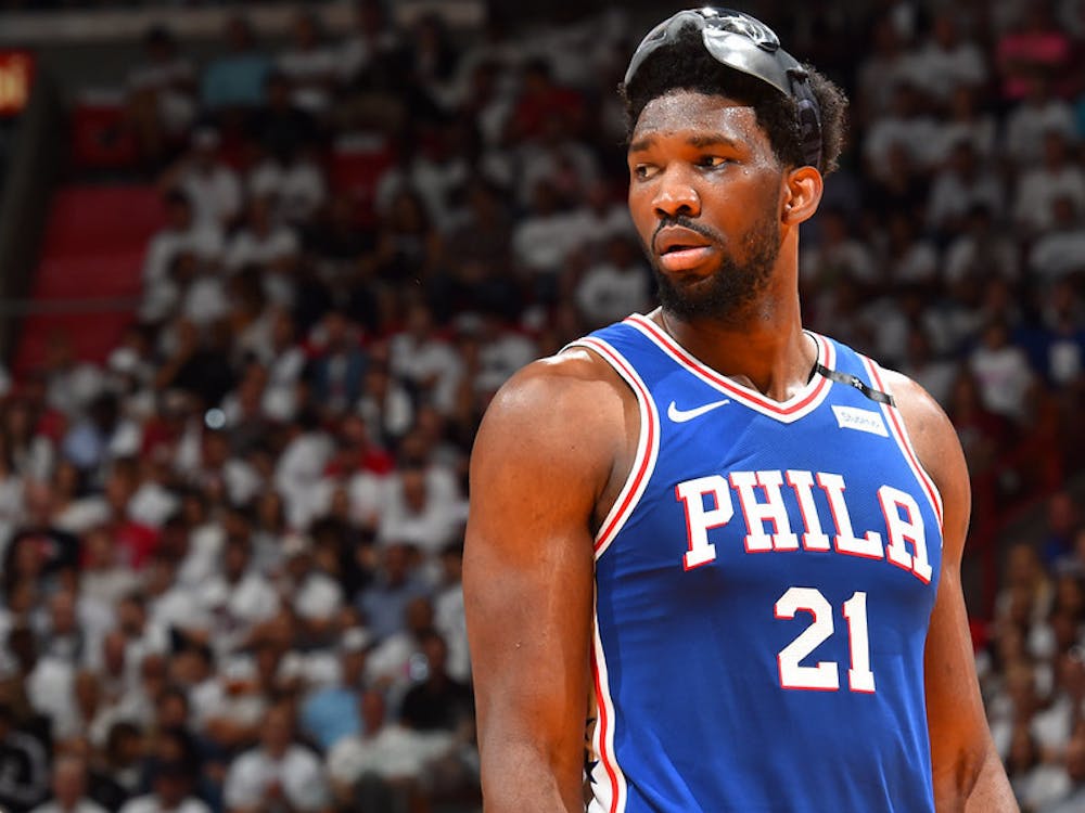 <p><em>Joel Embiid, above, is looking to win his first MVP this season (Photo Courtesy of Jesse D. Garrabrant/NBAE/Flickr).</em></p>