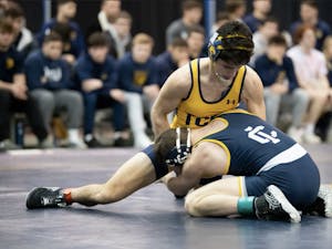 The College’s Wrestling in loss to Ithaca College (Photo Courtesy of Jimmy Alagna).