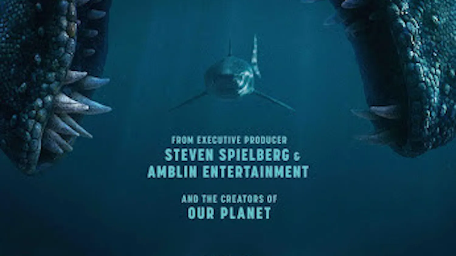 The spinosaurus catching its prey in the cover page of “The Dinosaurs” docuseries. (Photo courtesy of IMDb)