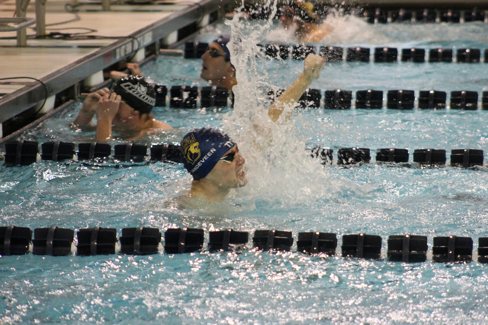 The Lions’ Swimming and Diving team beat Rowan University at their last meet (photo courtesy of Elizabeth Gladstone / Photo Editor).