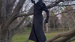 The Plague Doctor turned heads in Oct. 2022 when they started walking around campus in an arguably-scary costume (Photo courtesy of the Plague Doctor).