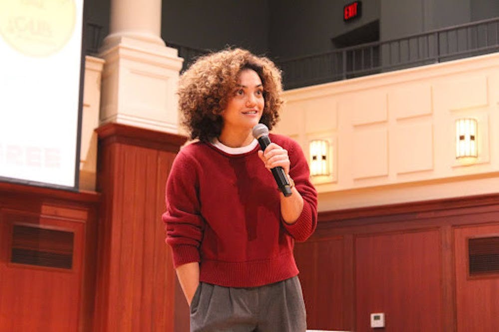 <p><em>Hernandez shared about the mental challenges she faced during her career. (Photo by Elizabeth Gladstone / Multimedia Coordinator)</em></p>