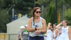 Lion's coach Sharon Pfluger looks to lead team to 26th NJAC championship (Photo courtesy of Elizabeth Gladstone). 