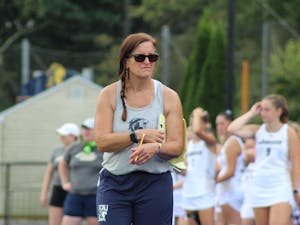Lions head coach Sharon Pfluger on the sideline (Photo courtesy of Elizabeth Gladstone). 