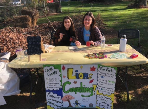 Members of Lions Composting decorate pots at Fall Fest in the Campus Garden on Nov. 10 (Photo courtesy of Julieta Altman). 
