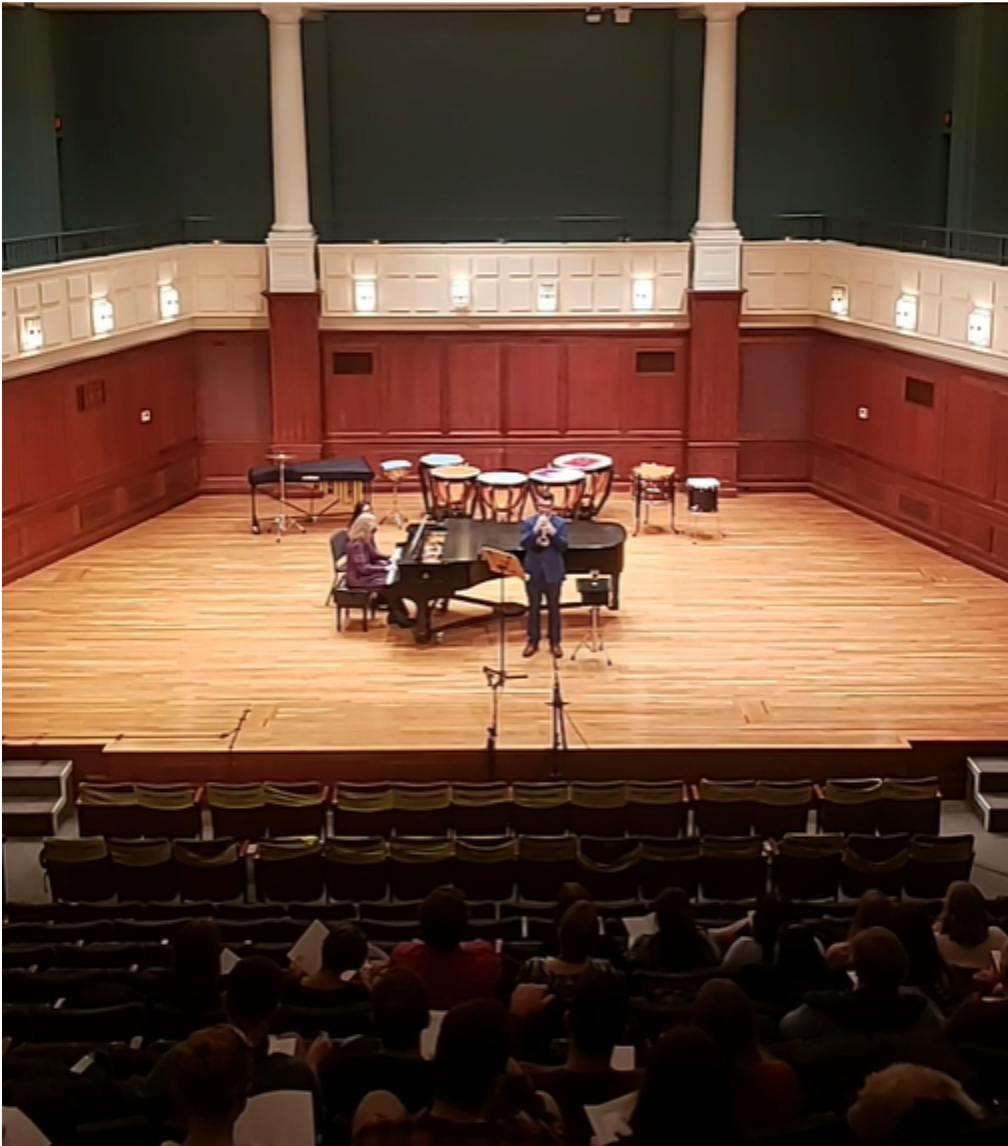 Senior music education major Ryan Barry performs at Senior Recital (photo courtesy of Julia Duggan).