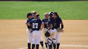 Photo from the doubleheader against Rowan University on April 12. Elizabeth Gladstone/The Signal.