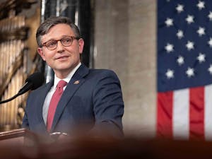 U.S. House of Representatives Speaker Mike Johnson has delayed a vote on a temporary government funding bill amid opposition from members of his own party (Photo courtesy of Wikimedia Commons / “Speaker Mike Johnson, unofficial portrait” by Office of Speaker Mike Johnson. October 25, 2023).