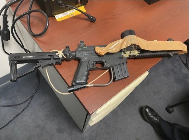 The weapon of concern during the emergency on Oct. 12 in Campus Town (Photo courtesy of Luke Sacks / Head Media Relations Officer).