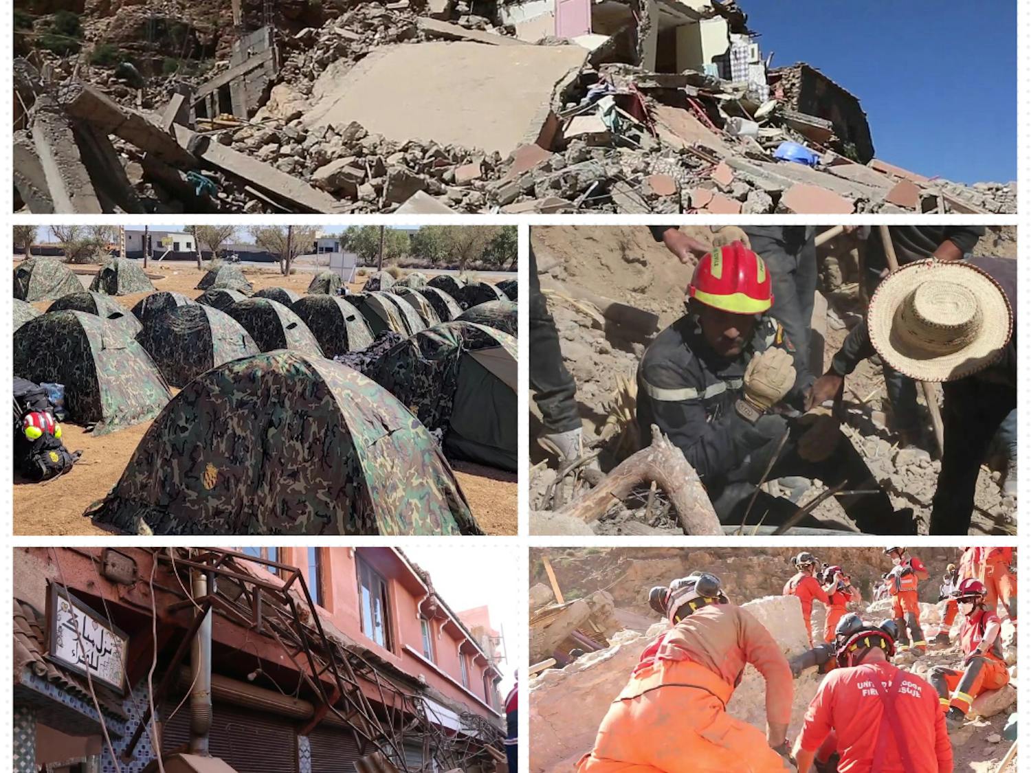 A devastating earthquake recently struck Morocco, killing at least 2,900 people and leaving more than 5,600 injured (Photo courtesy of Wikimedia Commons/“Collage of 2023 Marrakesh-Safi earthquake” by Huy91. September 13, 2023). 